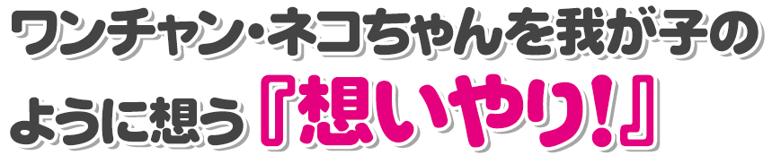 ワンちゃんネコちゃんを我が子のように想う「想いやり」